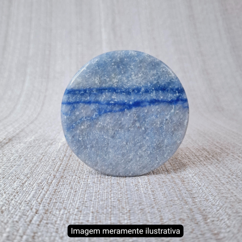 Placa Redonda de Quartzo Azul - 7cm  - Unidade
